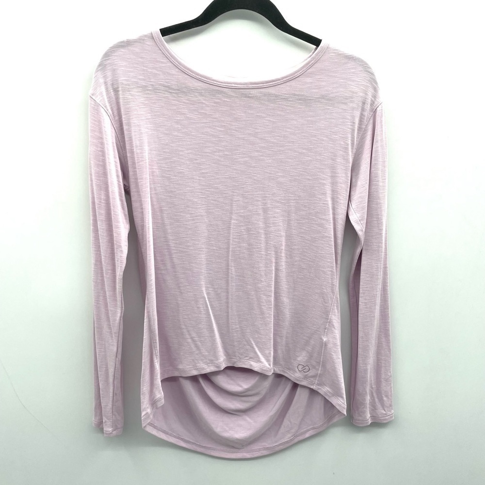 Calia by Carrie Underwood pink draped back activewear woman running tee XS